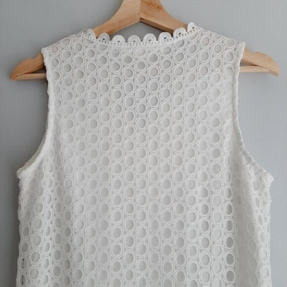 ADIVA / White Eyelet & Floral Lace Maxi Long Length Dress Sz 6 - Picture 12 of 16